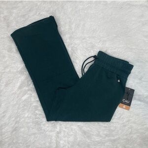 Cali Sport Womens Size M Medium Yoga Sweat Pants Dark Teal Baggy Straight Leg